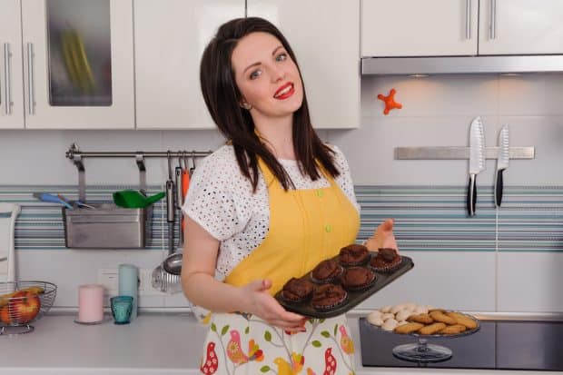 woman baking dessert