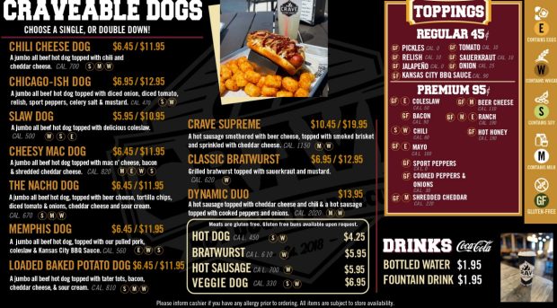 CRAVE menu 