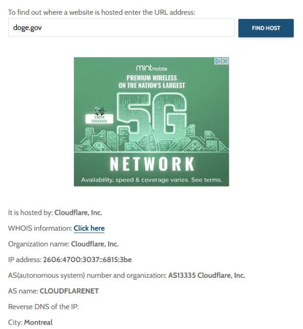 doge.gov webhost