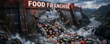 image of food franchise dam breaking