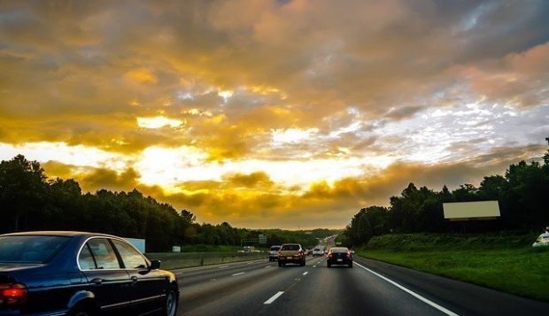 driving back
