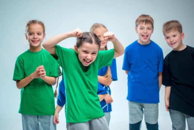 8 year old kids enjoying physical activity