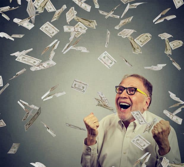 image of a franchisee with millions of dollars of profit