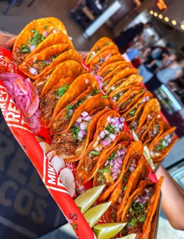 these tacos from mike's red tacos franchise look delish