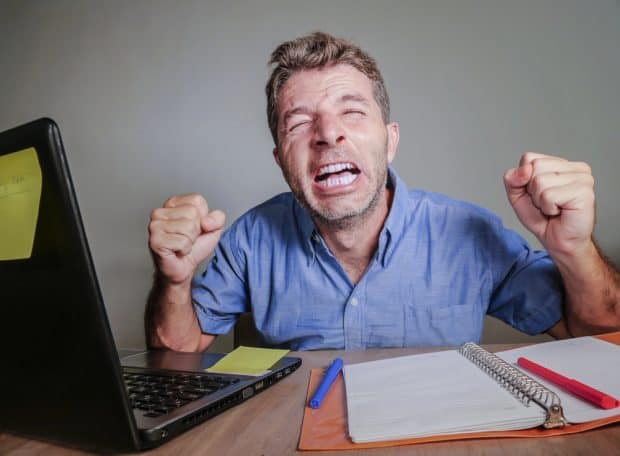 image of employee sick of his job