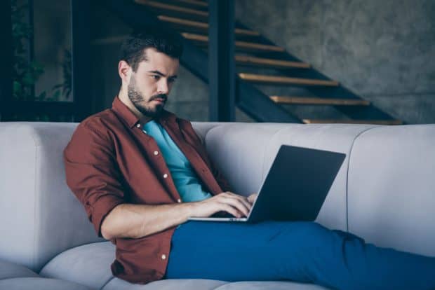 person reading articles on franchising