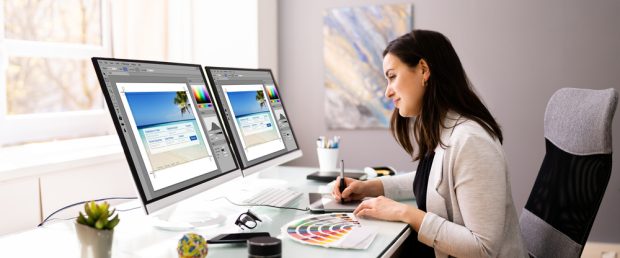 web designer at work