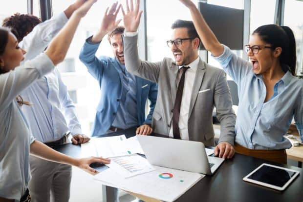 celebration of successful business owners