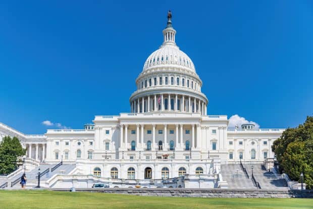 the US Capitol where congress may pass The American Franchise Act bill 