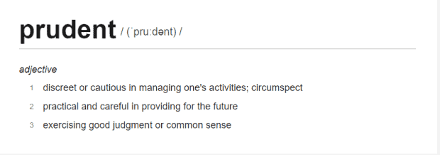 definition of prudent as it relates to aspiring franchise owners