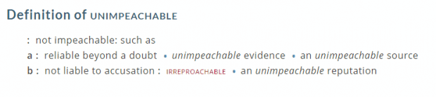unimpeachable definition